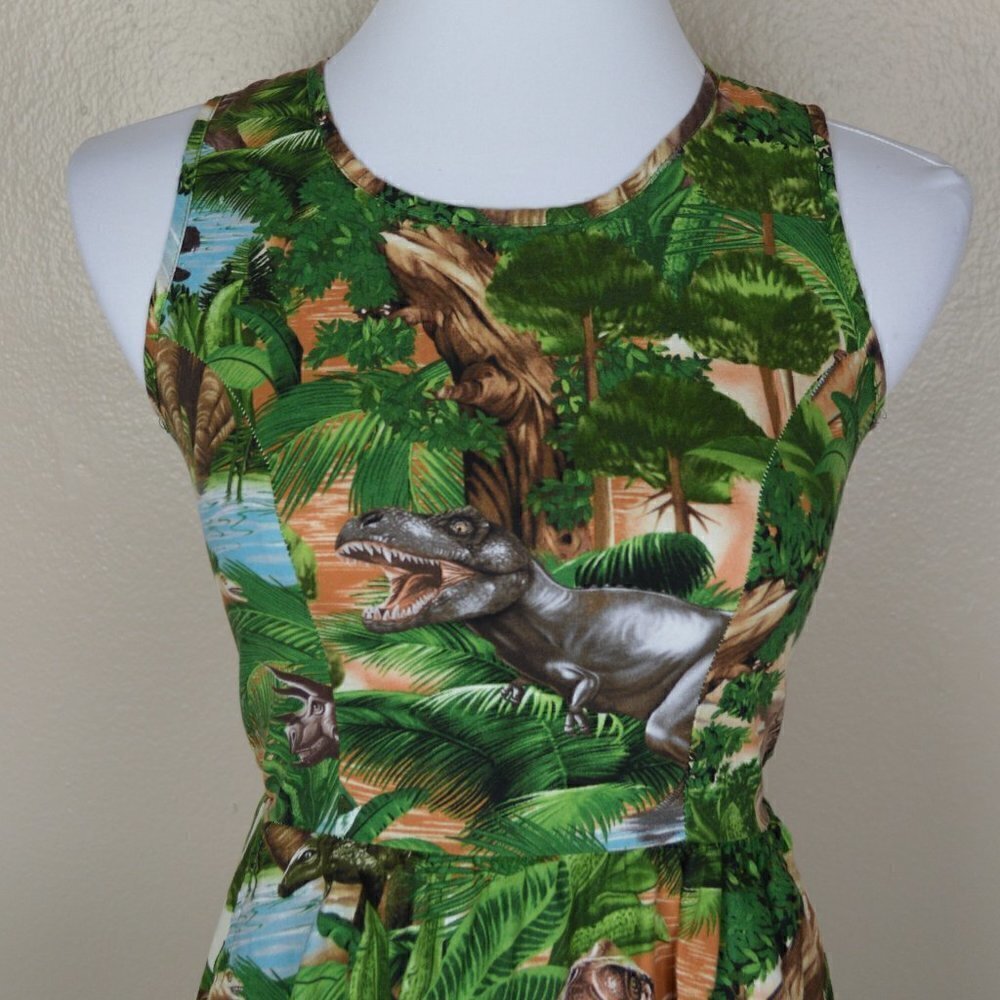 Retrolicious Dinosaur Printed Dress XS - Picture 2 of 8